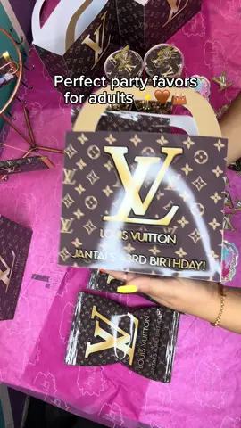 LV Party favors! 🤎✨ The purse template is on our website! You can also order custom party favors in any theme! #lvparty#lvpartyfavors #louisvuitton 