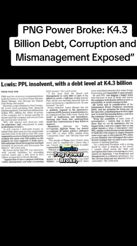 21/08/2025 PNG Power Broke: K4.3 Billion Debt, Corruption and Mismanagement Exposed”#fypシ゚viralシfypシ゚viralシalシfypシ゚viralシfypシ゚viralシalシ 
