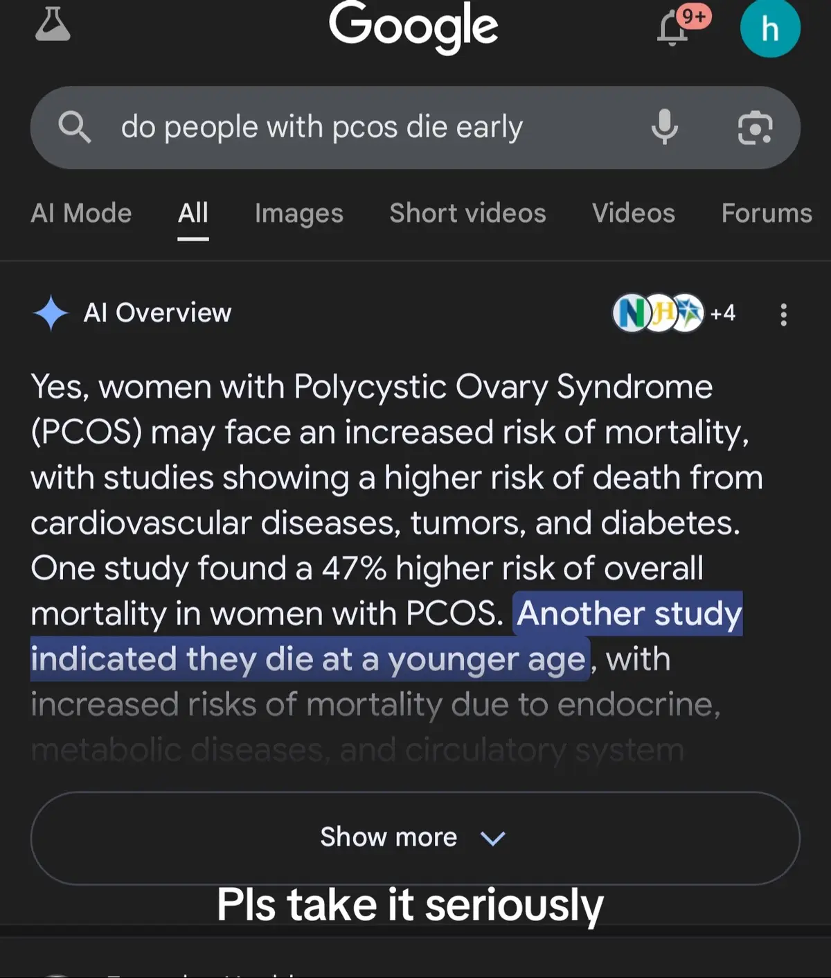 Polycystic ovarian syndrome needs to be taken more seriously! Please ask me all the questions you want and I will be posting more on this. Not trying to scare everyone before bed but girl I need you to prioritize your health 🙏🙏🙏💗 #pcos #polycysticovariansyndrome #pcosawareness #pcosproblems 