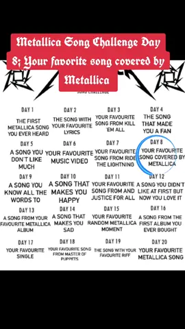 Metallica Song Challenge Day 8; Your favorite song covered by Metallica. @metallica #turnthepage #coversong  #bobsegerthesilverbulletband #foryoupage #foryou 