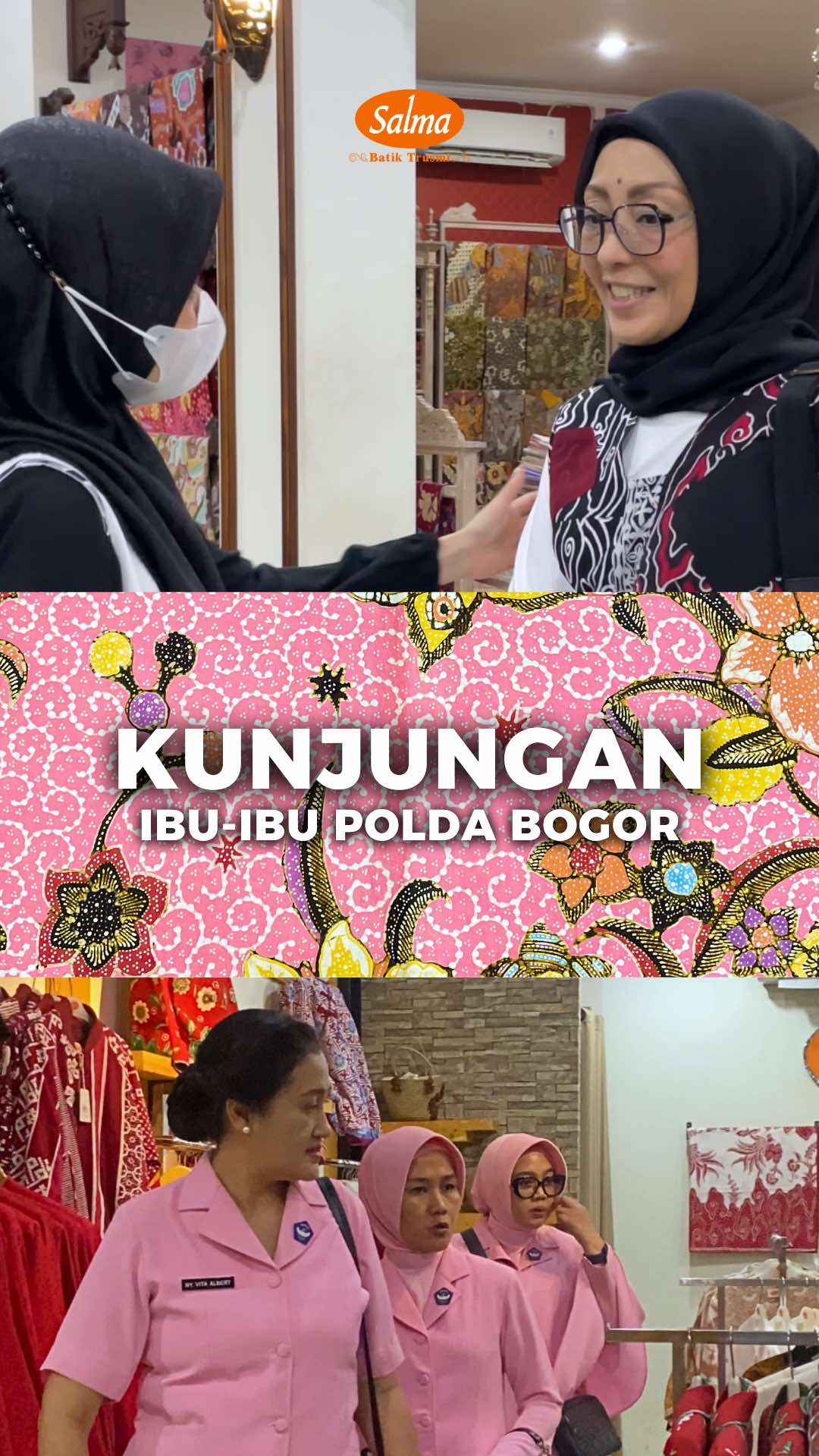 Suatu kehormatan bagi kami, Mall Batik Salma Cirebon, mendapat kunjungan istimewa dari Ibu Kapolda, Ibu Wakapolda, Ibu Kapolresta, dan Ibu Kapolres 🙏✨ Kunjungan ini turut didampingi langsung oleh Owner Batik Salma Group Ibu H Trisalela sebagai wujud silaturahmi dan apresiasi terhadap karya batik Cirebon. Terima kasih atas kunjungan dan dukungannya, semoga batik Indonesia semakin mendunia ❤️ #BatikSalma #MallBatikSalma #BatikSalmaGroup #BatikCirebon #BatikTrusmi #CirebonBangga #BatikIndonesia #CirebonHebat #KunjunganIstimewa