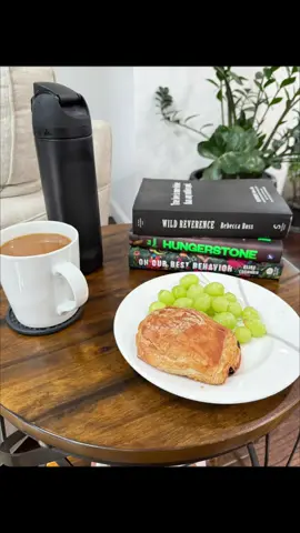 A rainy, slow start to the day, featuring fresh baked croissants and an ARC from one of your favorite authors #wildreverence #rebeccaross 