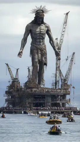 In an unprecedented reveal off the coast of Lisbon, Portugal, the world’s tallest floating sculpture was unveiled this week: “Christ of the Seas.” Thousands gathered in boats and along the shoreline to witness the moment of unveiling, with fireworks and church bells ringing out across the bay. Many called it a modern wonder, one of the most powerful public works of faith ever attempted on the ocean. #ChristOfTheSeas #ChristianTok #PortugalJesus
