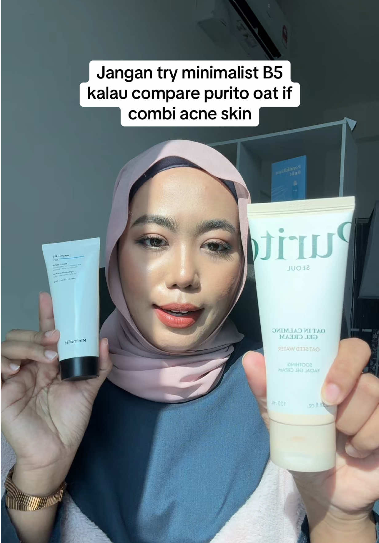 Replying to @_Seorang_ Dah tau nak pilih yg mana?? Checkout kat beg kuning yg cikcira letak tu skrg ! 🛒👆🏼 〰️ #puritooat #combimoisturizer #acnefighter #acneproneskin
