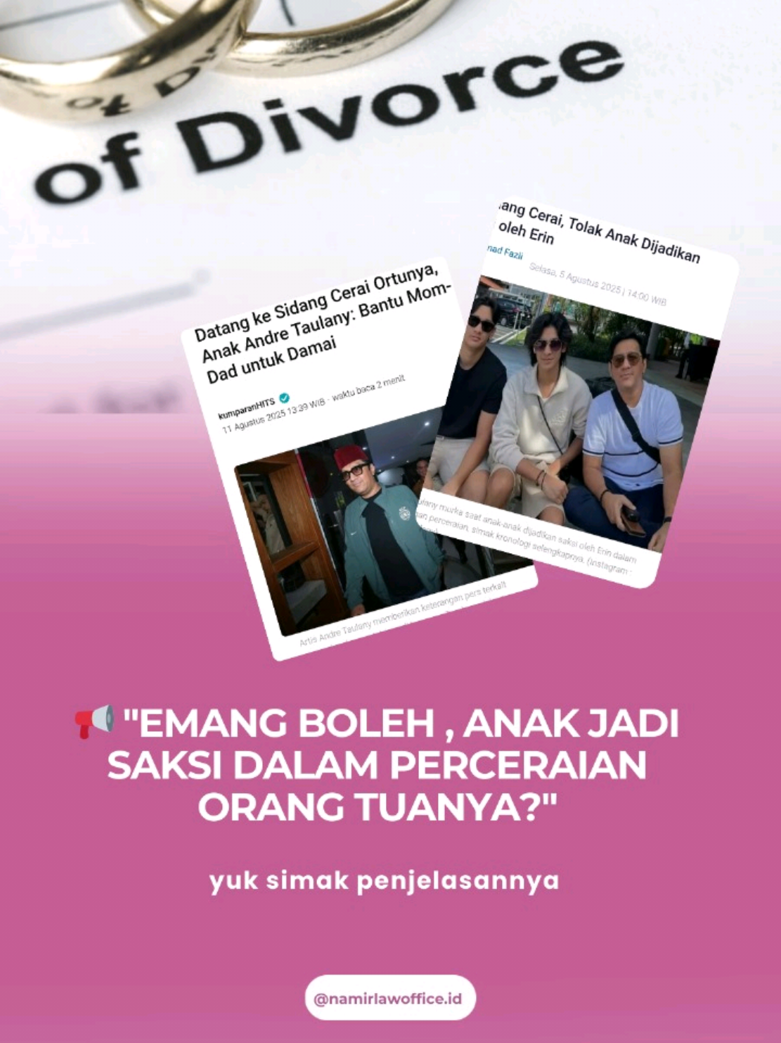 Saksi perceraian harus ada… tapi kalau yang jadi saksi adalah anak sendiri, emang boleh ya🤷‍♀️⁉️ #lawyer #pengacarasurabaya #medsos #divorce #fyp 
