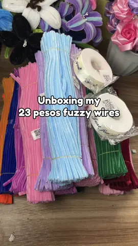 Unboxing my 23 pesos fuzzy wires🫶✨ may voucher ‘yan💖 #fuzzywire #chenille #fuzzywireflowers #flowerbouquet #rosechellekrafts #fyp #fypシ #foryou #fypage 