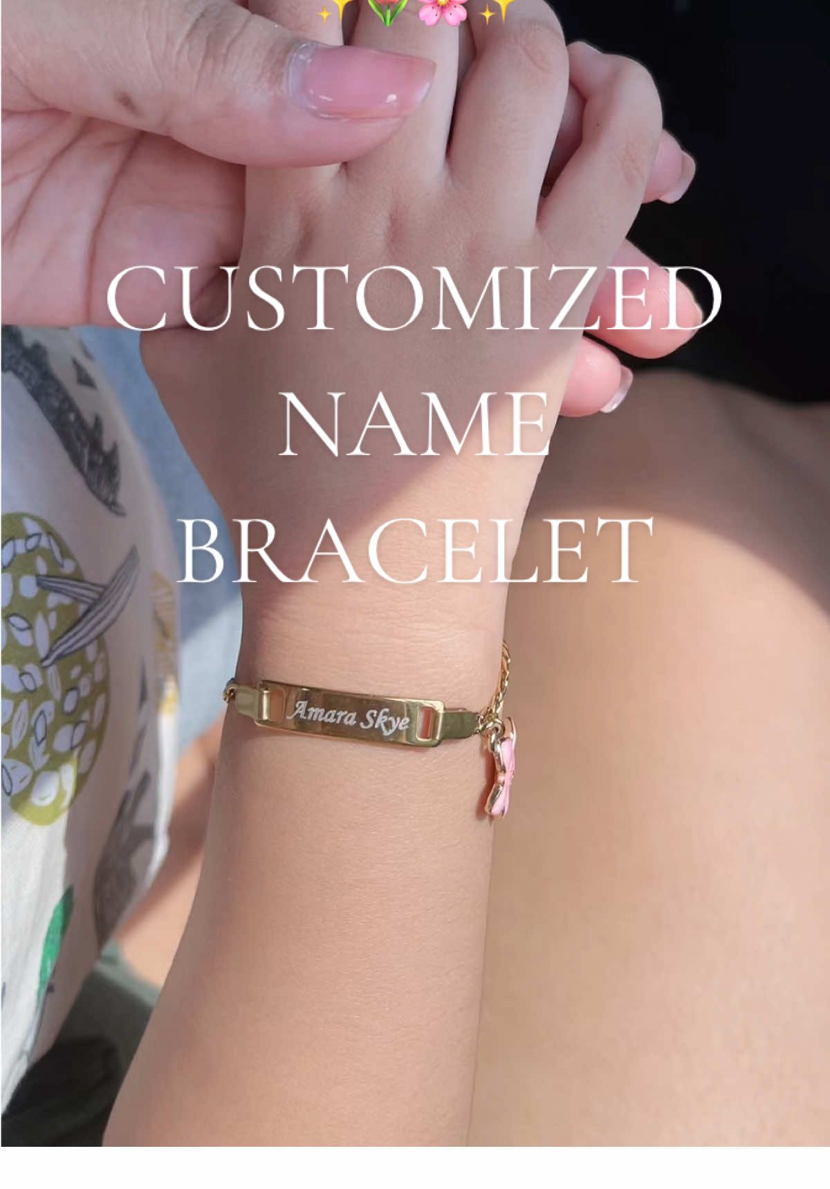 Customized Name Bracelet with flower pendant!🌸 #customizenamebracelet #customizedgifts #customizedbracelet #braceletforkids #customized 