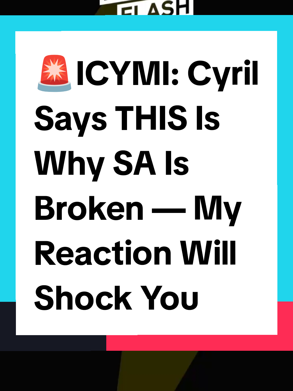 🚨ICYMI: Cyril Says THIS Is Why SA Is Broken — My Reaction Will Shock You: https://youtu.be/NSRYxMWi-SI #SouthAfrica #TiktokSouthAfrica🇿🇦 #tiktokSA #joeemilio #voetsekANC #FYP #foryou #Tiktoksa #Politics #NewsFlash 