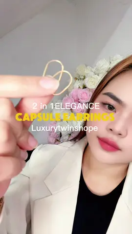 2 in 1 earrings😍 #fyp #luxurytwinshopee #18kGoldOnTrend #JewelryOnTrend #PawnableGoldonTrend #