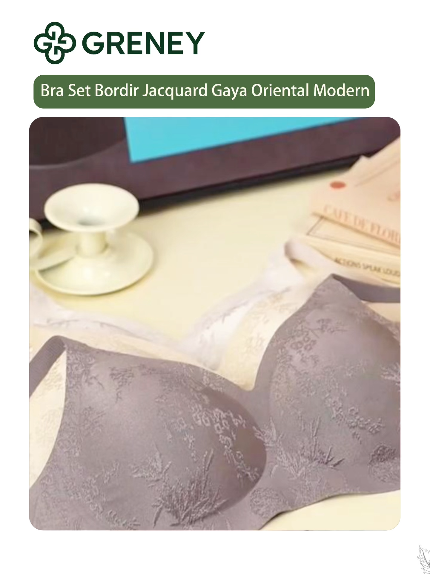 BRA DESIGN JACQUARD🦋 Cantik luar dalam dengan GRENEY Bra Jacquard! Gak perlu takut bra nyeplak lagi, ditambah design jacquardnya yang manis banget💕 Koleksi semua warnanya sekarang! #seamlessbra #pushupbra #wirelessbra #BeliLokal #honestreview #greney #bra  #Emma-88890002