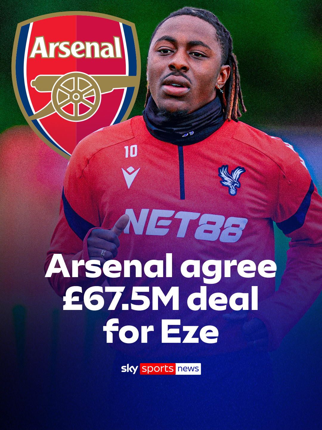BREAKING: Arsenal have agreed a £67.5m deal with Crystal Palace for Eberechi Eze 🚨 #transfernews #skysports #premierleague #arsenal
