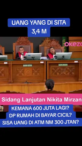 KEMANA UANG 600 JUTA LAGI?  #nikita #nikitamirzani #nikitamirzanimawardi_17 #jpu #hakim #rezagladys #gladys #fyp #fyppppppppppppppppppppppp #fypage #trending #viral #viralvideo #viraltiktok #videoviral #masukberanda #masukberandafyp #foryou #foryoupage #foryoupage❤️❤️ #sidangnikitamirzaniharini 
