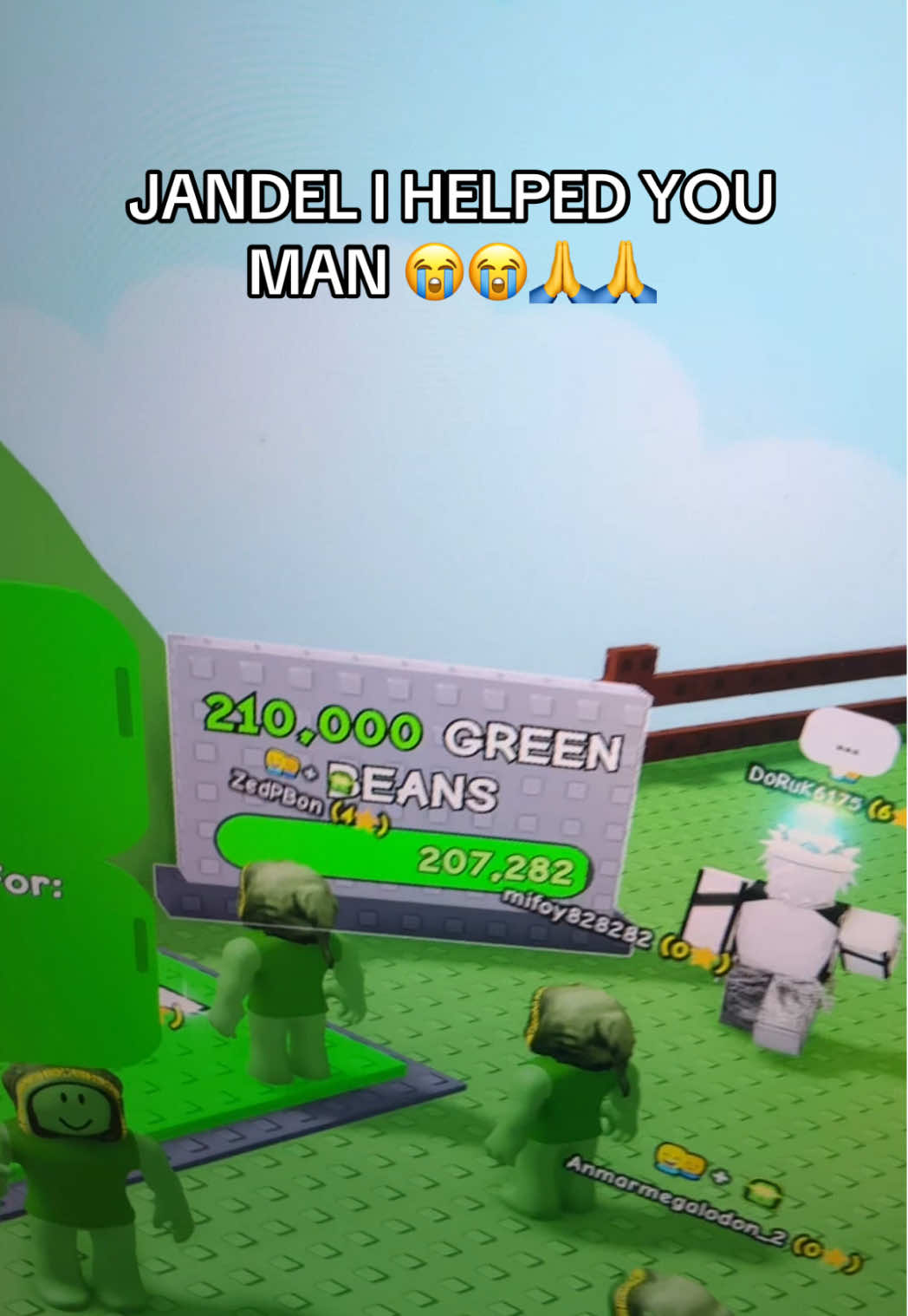 GREEN BEANS WILL WIN 👑 #roblox #gag #growagarden @Jandel 