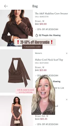 #AbercrombiePartner Who else LOVES a good deal?🙋🏼‍♀️ Lucky for you, Abercrombie is offering 20-50% off almost EVERYTHING when you shop my Abercrombie Storefront! Plus I found you guys a stackable code!!  #AbercrombieCode #AbercrombieSale #AbercrombieDeal #FallFashion   *Offer valid online only August 21, 2025 to August 24, 2025in US/CA. Exclusions apply as indicated. Online price reflects discount.