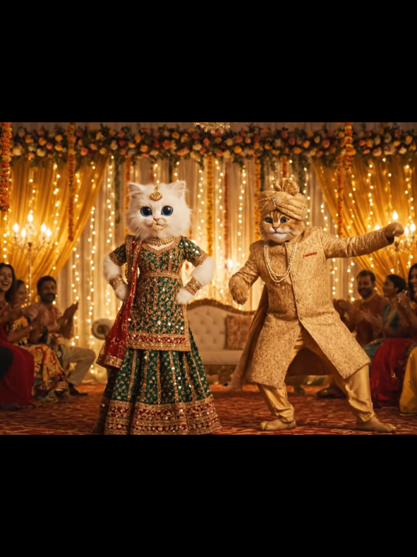 Radha teri chunari #radhaterichunri #catsvideo #catwedding #catvideo #catsdance 