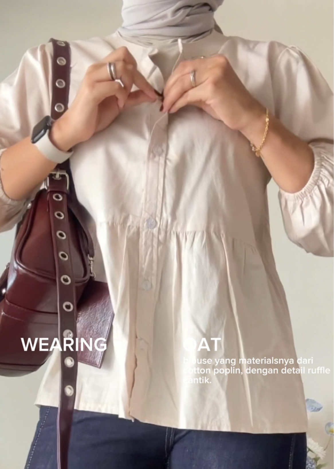 lucu bgt blousenya 🤎👀 #blousewanita #kemejawanita #simpleoutfit 