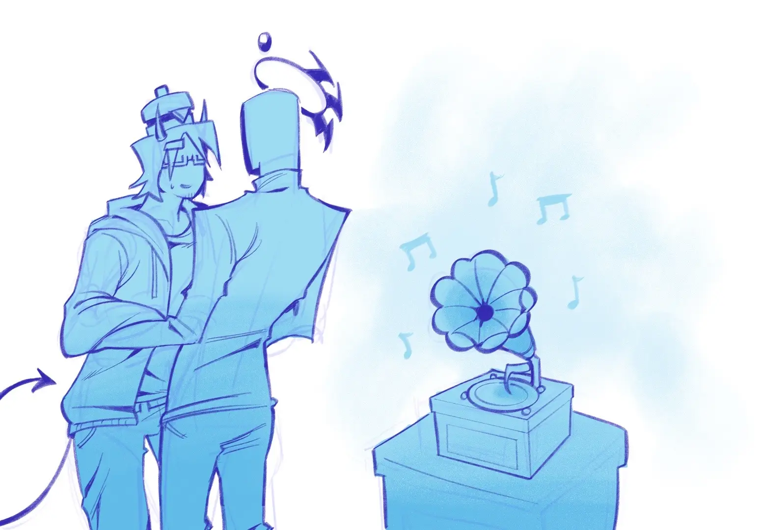 Mini comic of my hc that Noli listens to classic jazz and sway🥹 also uses vintage devices becos it’s cool yayyyayayyayyayy!! . . . . #fyp #forsaken #noli7n7 #illustration #comic 