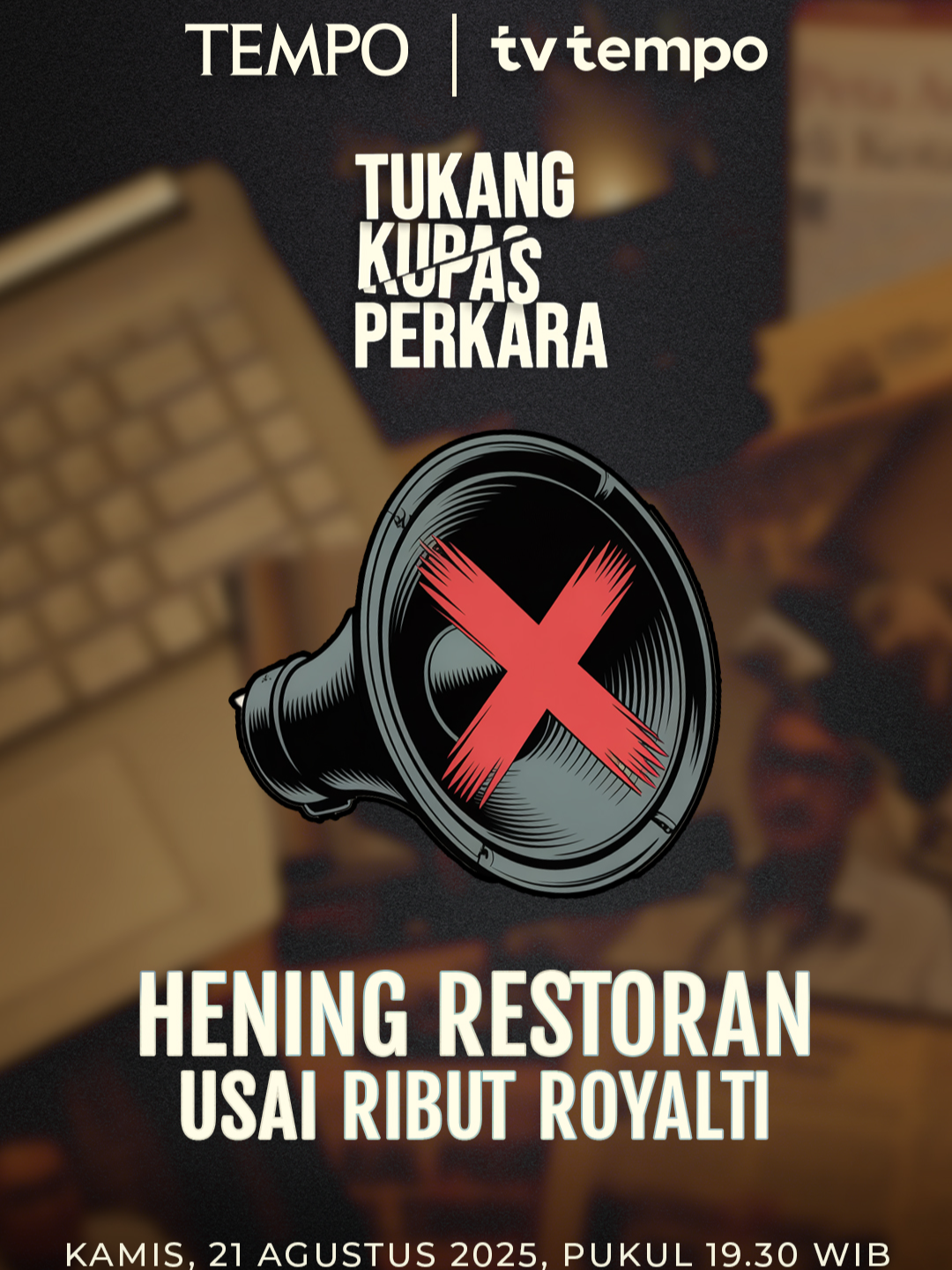 Hening Restoran Usai Ribut Royalti Sejumlah restoran memilih tak memutar lagu karena khawatir dipungut royalti lagu. Minim sosialisasi prosedur pembayaran royalti. Tayang premiere di YouTube Tempodotco dan Spotify Tukang Kupas Perkara pada Kamis,21 Agustus 2025 pukul 19.30 WIB. @tvtempo #TukangKupasPerkara #Tempodotco