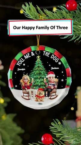 Nothing says “Merry Christmas” like this ornament with our names and our dog characters 🐶🎅 #wanderprints #personalized #gifts #Christmas #dogcouple