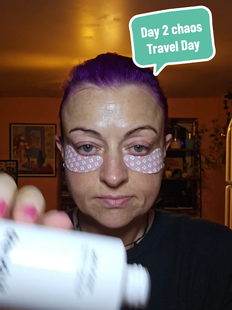 Day 2 Chaos - road trip edition. 4 am GRWM ib my kitchen! #day2chaos #skincareroutine #travelday #grwm #getreadywithme 