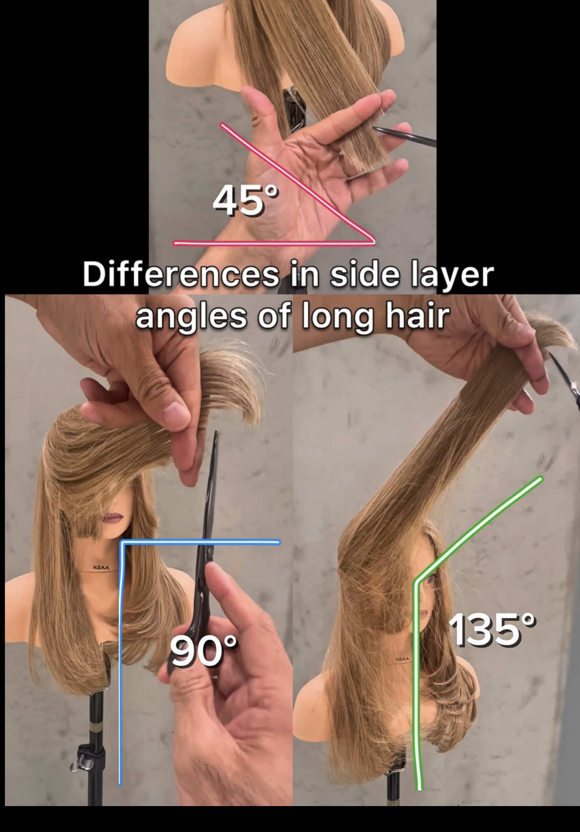 ロングヘアの右サイドの顔周りにキレイに繋がるサイドレイヤー角度を変えて切り方比べてみました！ I tried to compare the cutting method by changing the side layer angle that connects beautifully around the face on the right side of the long hair! 试着把长发的右侧脸部周围漂亮地连接起来的侧层角度，对比了一下剪法！ 롱헤어의 오른쪽 측면의 얼굴 주위에 예쁘게 이어지는 사이드 레이어 각도를 바꿔서 자르는 방법을 비교해 보았습니다! ¡Comparé el método de corte cambiando el ángulo de la capa lateral que está bellamente conectada a la cara en el lado derecho del cabello largo! Eu comparei o método de corte mudando o ângulo da camada lateral que está lindamente conectada ao rosto no lado direito do cabelo comprido! قارنت طريقة القطع عن طريق تغيير زاوية الطبقة الجانبية المتصلة بشكل جميل بالوجه على الجانب الأيمن من الشعر الطويل! Saya membandingkan metode pemotongan dengan mengubah sudut lapisan samping yang terhubung dengan indah ke wajah di sisi kanan rambut panjang! #cut#カット動画 #サイドレイヤー #ロングレイヤ