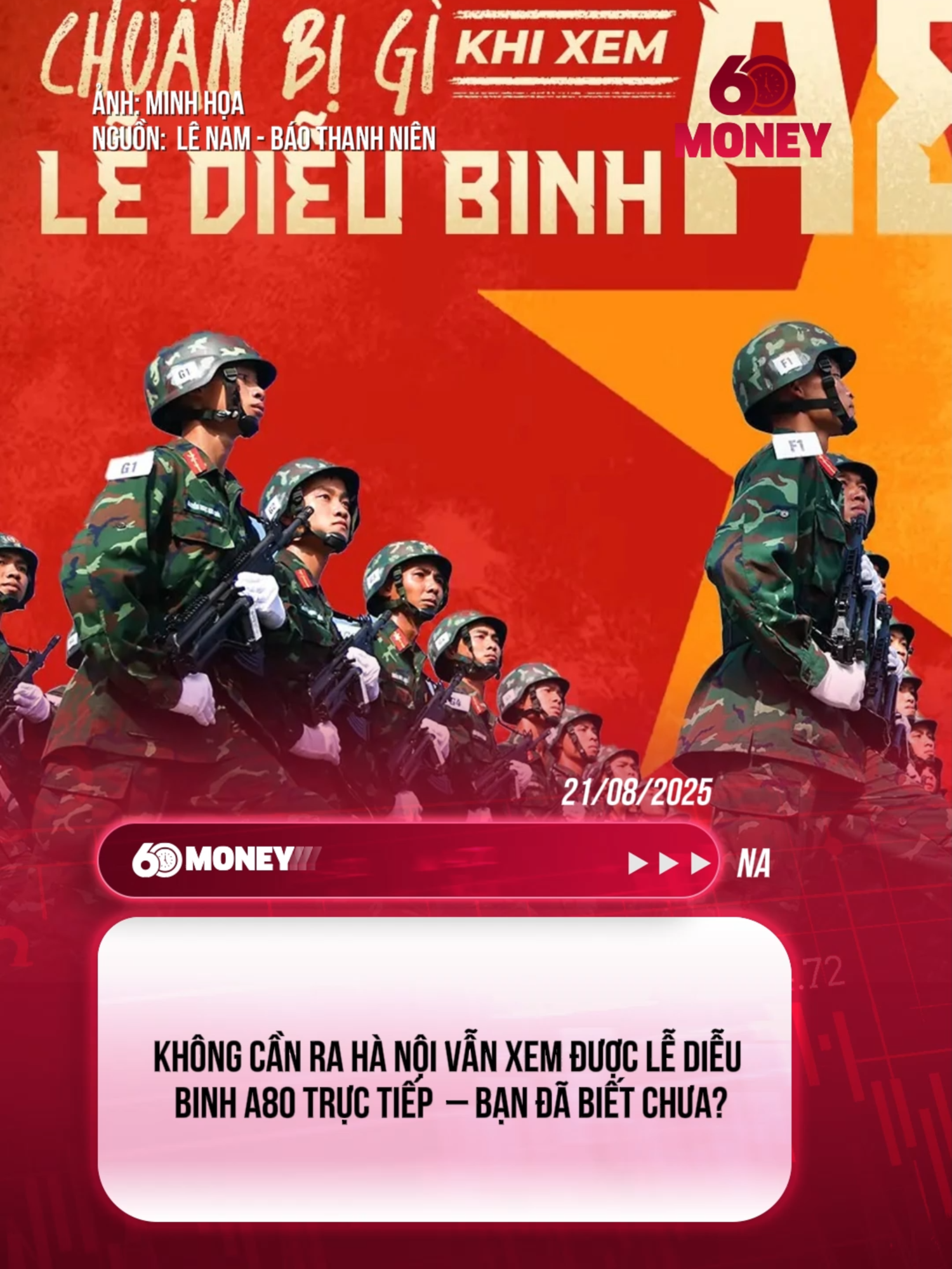 Trực tiếp đại lễ A80 – trải nghiệm chưa từng có cho khán giả cả nước! #60giaytaichinhtieudung #tiktoknews #60smoney #A80