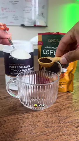 The complete power hack! collagen & Ashwaganda in your daily coffee ☕️  #collagen #ashawagandha #turmeric #coffee #supplements 