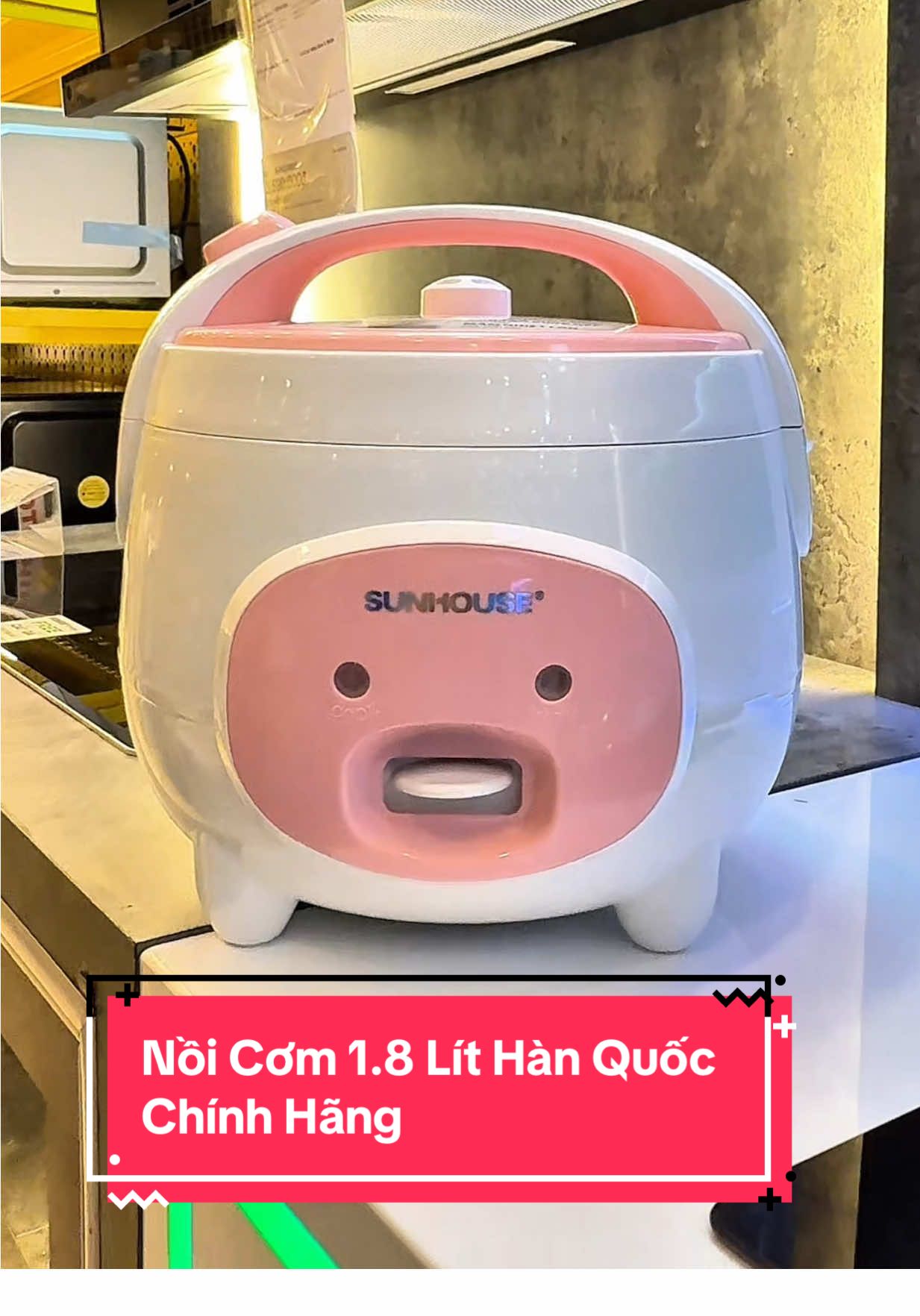 Nồi cơm 1.8 lít thương hiệu hàng quốc hàng chính hãng dễ thương #sunhouse #noicom #noicomdien #giadung #diengiadung 