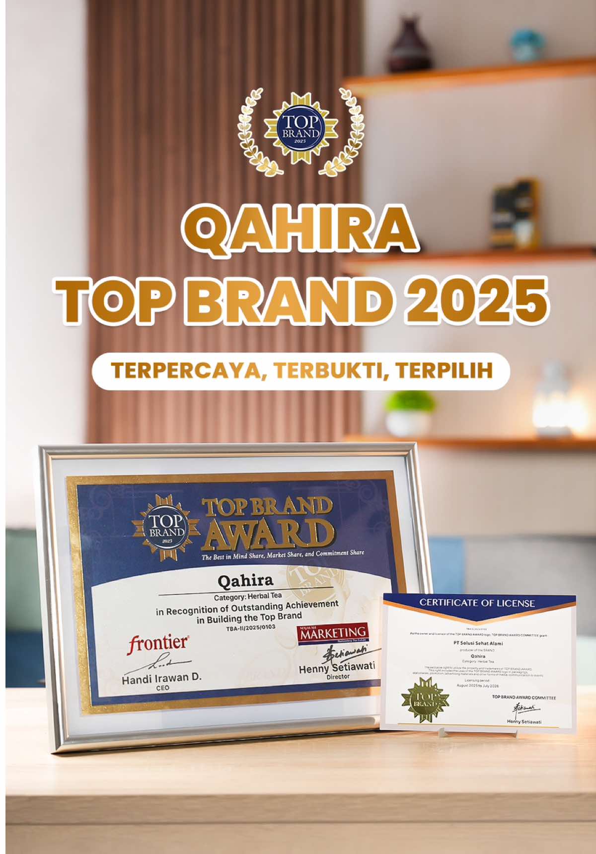 TOP BRAND 2025 🏆✨ Terima kasih atas kepercayaan ini 💚 Qahira minyak oles herbal untuk benjolan ☘️ #TopBrand2025 #QahiraOfficial #QahiraTopBrand #FYP #ProdukHerbal 