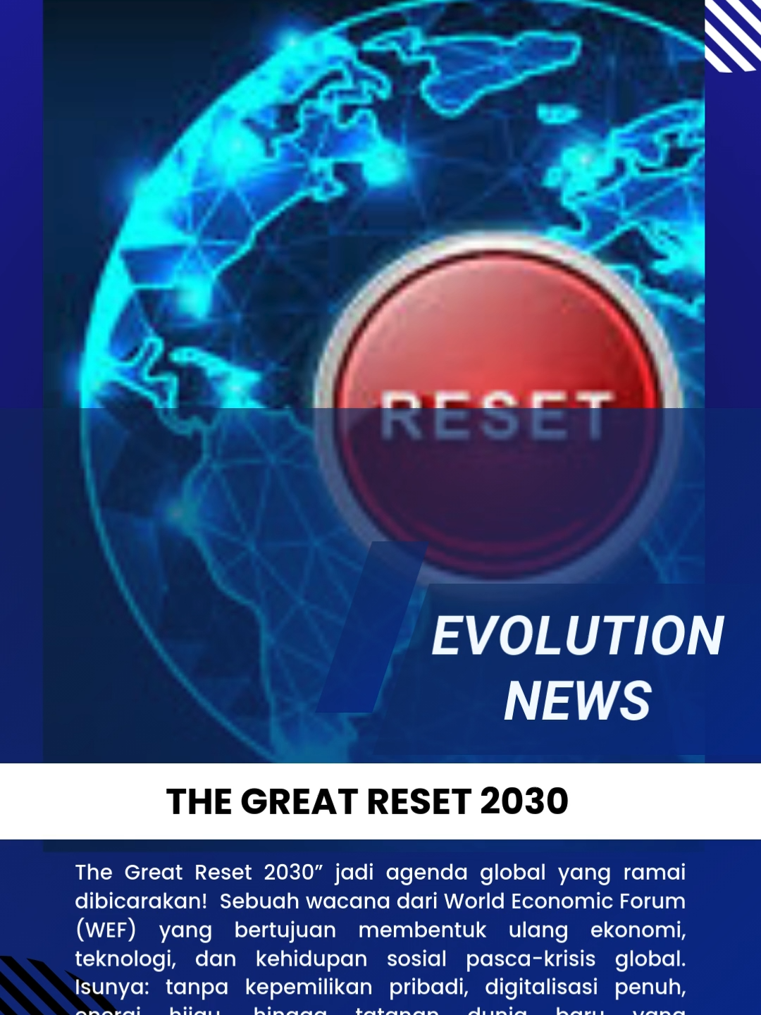 Tahun 2030 digadang jadi awal tatanan dunia baru 🌍✨. Agenda besar “The Great Reset” mendorong transformasi global: tanpa kepemilikan pribadi, digitalisasi penuh, energi hijau, dan sistem ekonomi baru. Pro dan kontra pun bermunculan—apakah ini peluang menuju masa depan, atau justru kontrol global yang tersembunyi #krisisekonomi #RevolusiTeknologi #TatananDuniaBaru #digitaleraeducation #GlobalChange