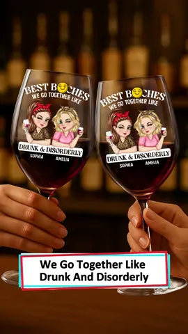 For the friend you can always be your crazy self with. A custom wine glass to celebrate all the stories you'll never tell 🎁💖 #wanderprints #personalized #gifts #BestFriends #giftsforher