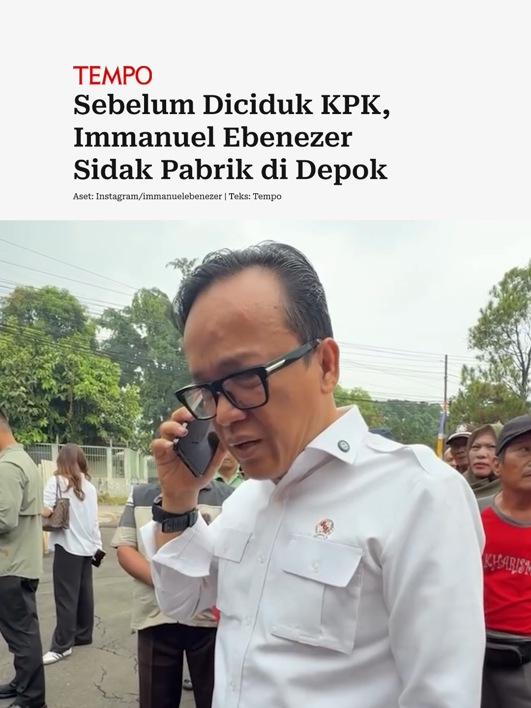 Wakil Menteri Ketenagakerjaan Immanuel Ebenezer atau Noel ditangkap oleh penyidik Komisi Pemberantasan Korupsi (KPK) dalam operasi tangkap tangan (OTT) pada Rabu malam, 20 Agustus 2025. Beberapa jam sebelum terjaring OTT, Noel masih sempat mengunggah video di akun Instagramnya, @‌immanuelebenezer, saat inspeksi mendadak atau sidak ke pabrik pasta gigi di Depok, Jawa Barat. Pabrik tersebut diduga memberi cek palsu kepada karyawannya untuk membayar gaji mereka. Noel juga sempat menelepon salah satu pejabat perusahaan tersebut untuk menyampaikan protes. Ia pun memberi peringatan kepada pengusaha nakal yang berupaya mengakali buruh. Dia menyebut akan terus berupaya menertibkan mereka. Baca selengkapnya di tempo.co #tempodotco #tempo #ImmanuelEbenezer #sidak #pabrik #Depok