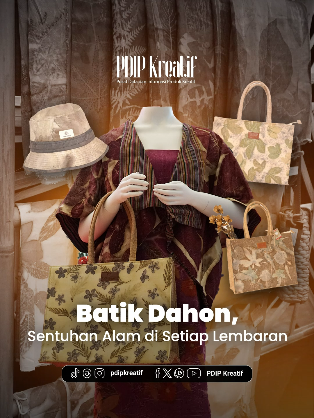 Pangandaran, Jawa Barat tak hanya indah alamnya, namun memiliki produk lokal yang ramah lingkungan. Batik Dahon namanya, karya perajin Pangandaran yang mencetak jejak alam menjadi motif batik yang indah. Melalui teknik Ecoprint, terciptalah warna alami dari dedaunan yang tercetak indah di atas kain. Pesona alami Batik Dahon ini, mampu menembus pasar Internasional. Kini, Batik Dahon menjadi bagian dari Pasar Gotong Royong Balai Kreasi MPP, kerja sama ini jadi bukti bahwa Lokal Lebih Total! #PDIPKreatif #PDIPerjuangan #DukungUMKMLokal