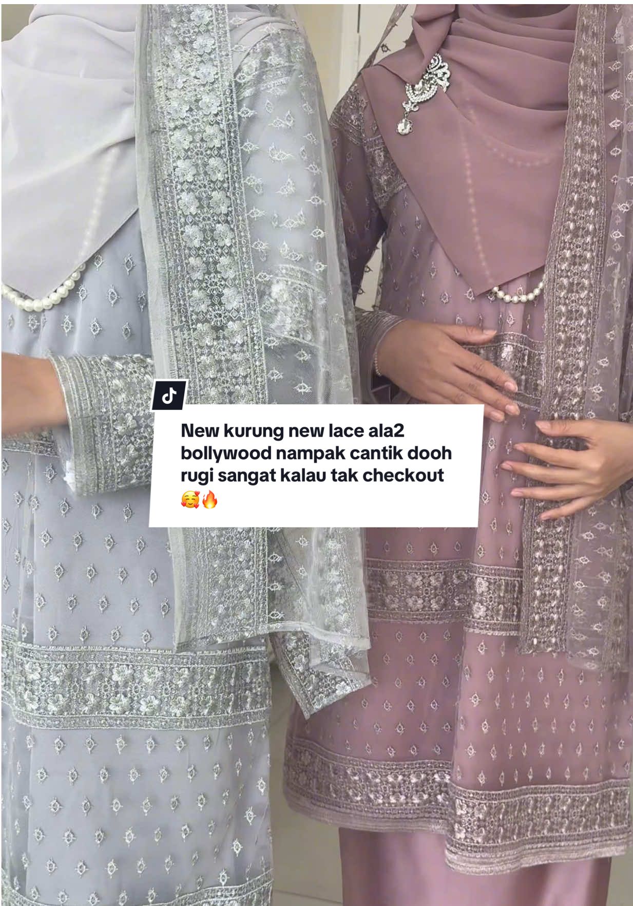 New kurung lace ala bollywood! Kalau pakai confirm2 orang tengok takberkelip mata 😍🥰 Make sure join live launching Sabtu ni jam 9pagi tau ‼️ #nfhboutiquegallery #kurung #kurungcantik #kurunglace #tiktokshop 