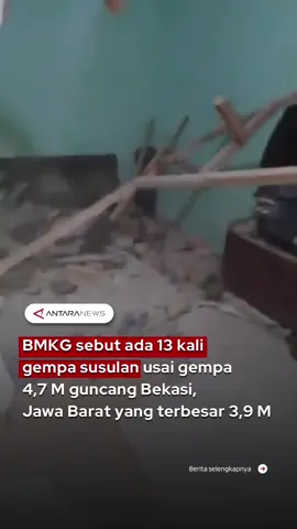 BMKG sebut ada 13 kali gempa susulan usai gempa 4,7 M guncang Bekasi, Jawa Barat yang terbesar 3,9 M #gempabumi #gempabekasi #gempasusulan #bekasi #fyp 