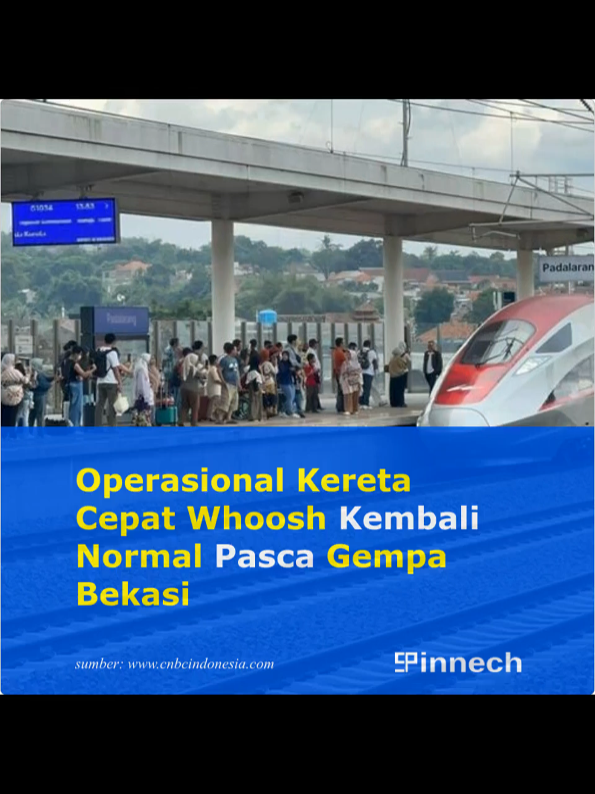 Operasional Kereta Cepat Whoosh Kembali Normal Pasca Gempa Bekasi