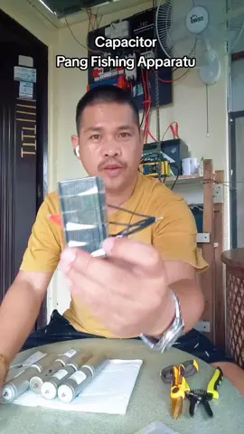 Capacitor pang electric fan at diy fishing apparatu #capacitor #techessentials #electricfancapacitor #fishingmachine 