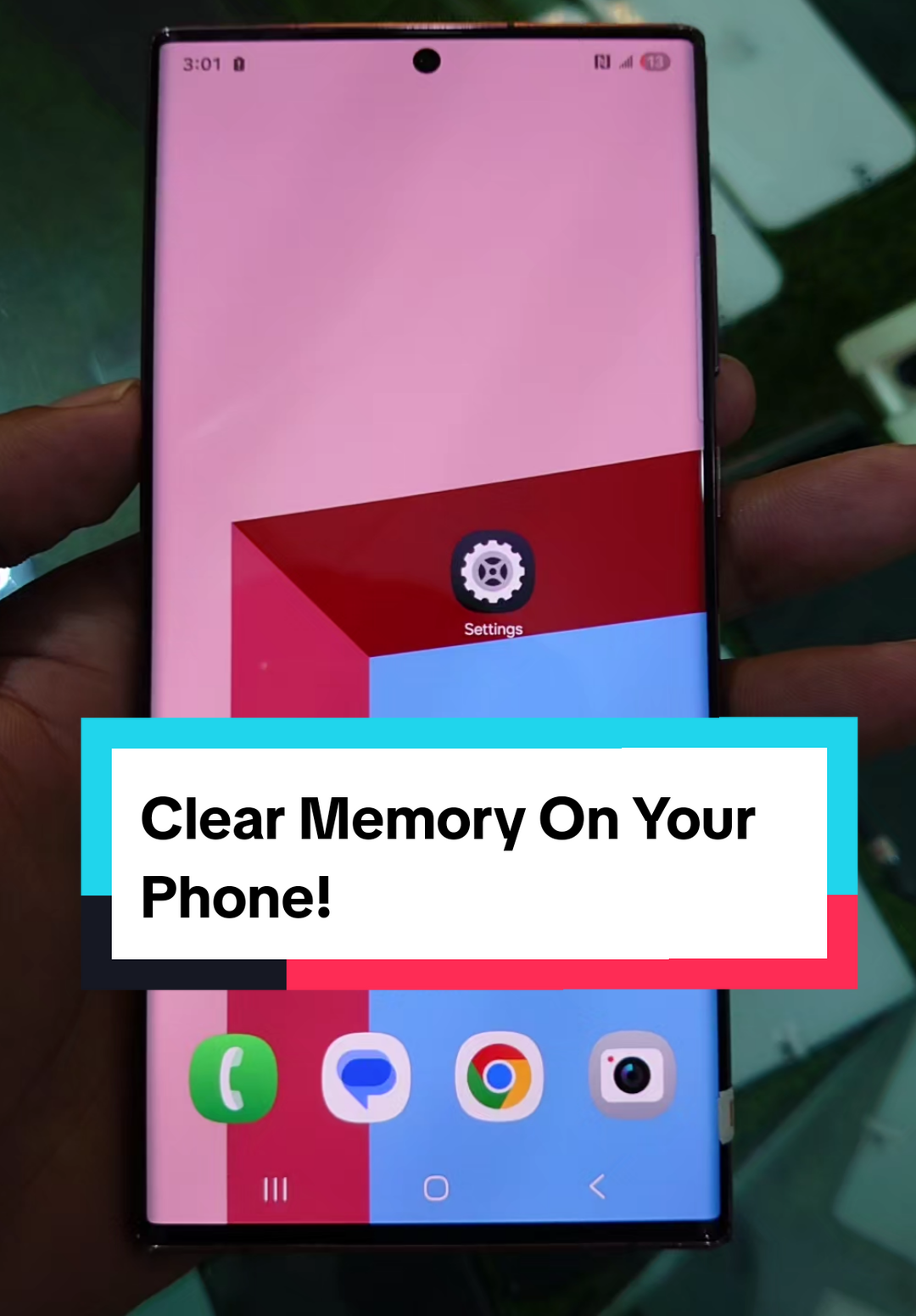 Clear Memory On Your Phone in 60s.  Settings, device care, memory, clear now. #android #settings #clearing #memory #phonehacks 