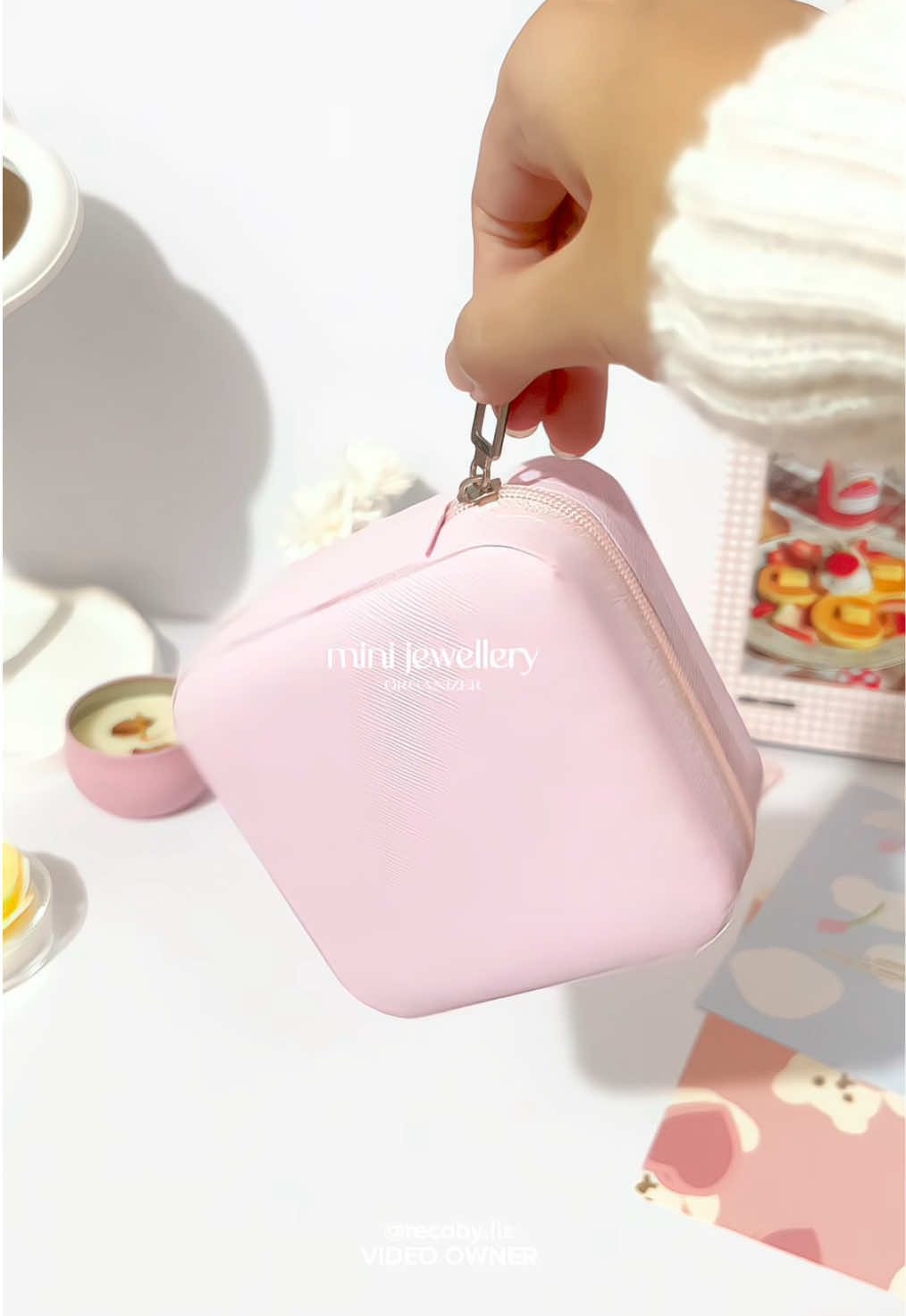 my new pink portable mini travel jewelry box 💖✨ super handy for earrings, rings & necklaces!  #jewelryorganizer #traveljewelrybox #portablejewelrybox   #coquettejewelrybox #minijewelrybox 