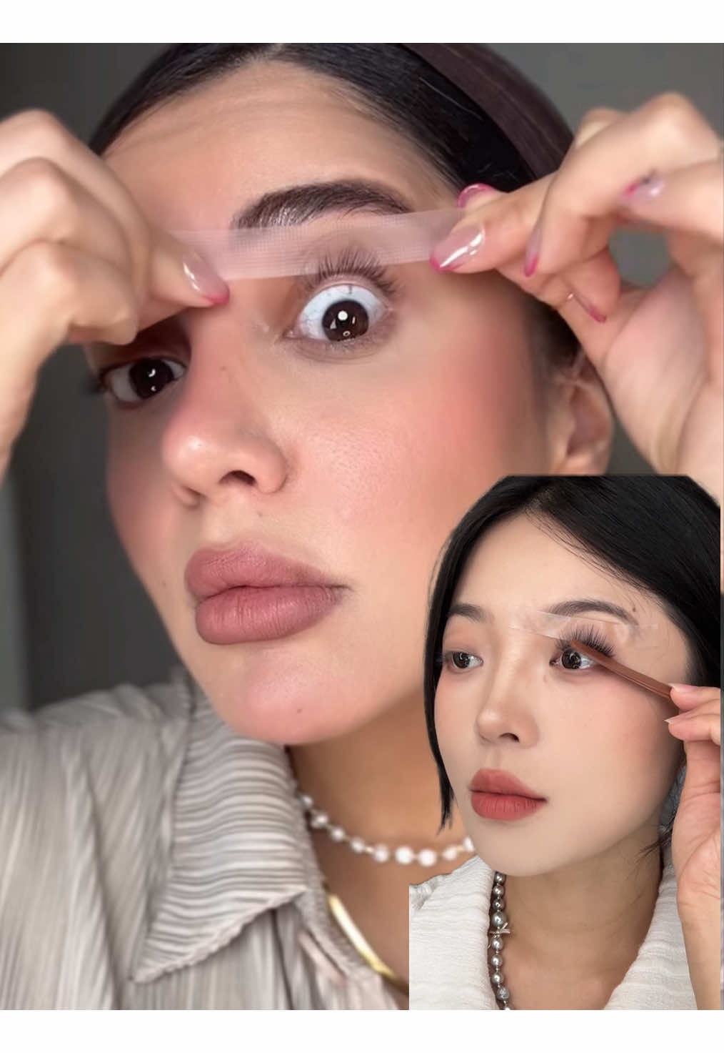 The easiest way to apply false eyelashes      Original vedio: hodaamakeup#makeup #makeuphack #fyp #beauty 