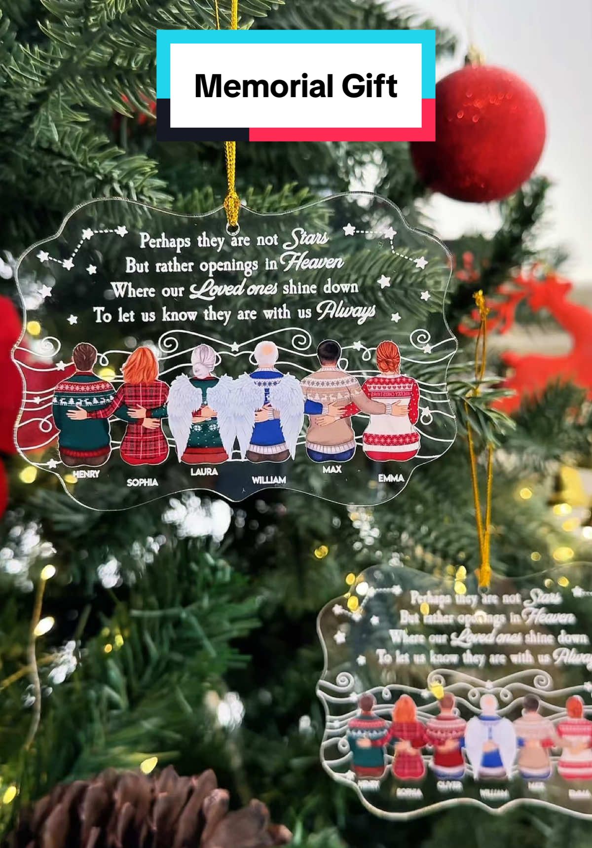 This ornament holds the silence of loss, yet love’s echo💔🌟 #macorner #acrylicornament #memorialgift #remembrance