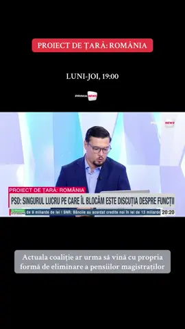 Actuala coaliție ar urma să vină cu propria formă de eliminare a pensiilor magistraților  👉De luni până joi de la ora 19:00, ai #proiectdetararomânia  cu Andrei Gheorghe  #primanews #proiectdetara