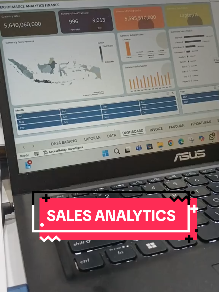 Temukan rahasia di balik angka-angka penjualan Anda! Dashboard analisis penjualan ini membantu Anda memahami kinerja penjualan, mengidentifikasi peluang, dan meningkatkan hasil penjualan. #SalesAnalytics #DashboardPenjualan #AnalisisData #KinerjaPenjualan #PeningkatanPenjualan 