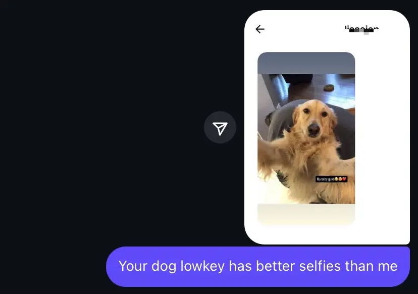 When you’re her dog’s no.1 fan too 🐶 #viral #toxic #flirtychat #creed #snowfalledit