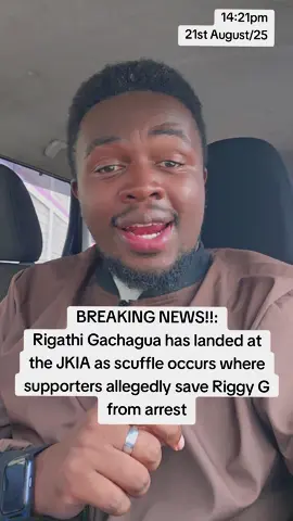 BREAKING NEWS!!: Rigathi Gachagua has landed at the JKIA 