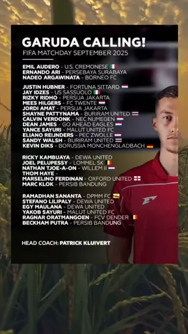 Timnas Calling (Fifa Matchday) 27 nama telah resmi dipanggil ke squad Timnas Indonesia untuk internasional Friendly Match melawan Kuwait dan Lebanon. #garudamendunia🦅🇮🇩 #indonesiamenang🇮🇩🏆 #hindiabelandaisback🇮🇩🇳🇱 #kualifikasipialadunia2026 #fifamatchday 
