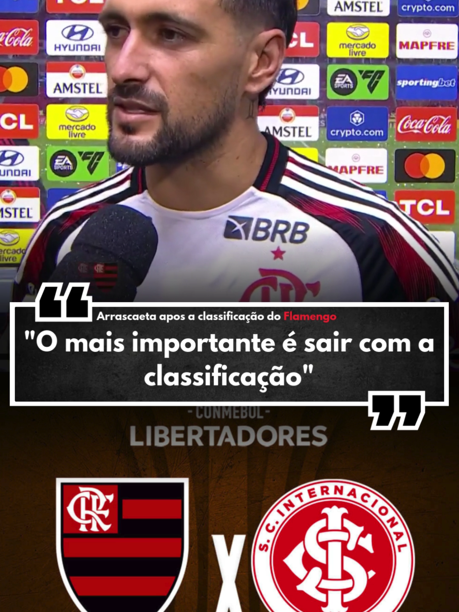 ARRASCAETA FALA SOBRE A CLASSIFICAÇÃO DO FLAMENGO NAS QUARTAS DE FINAL DA LIBERTADORES  #arrascaeta #flamengo #libertadores #futebol