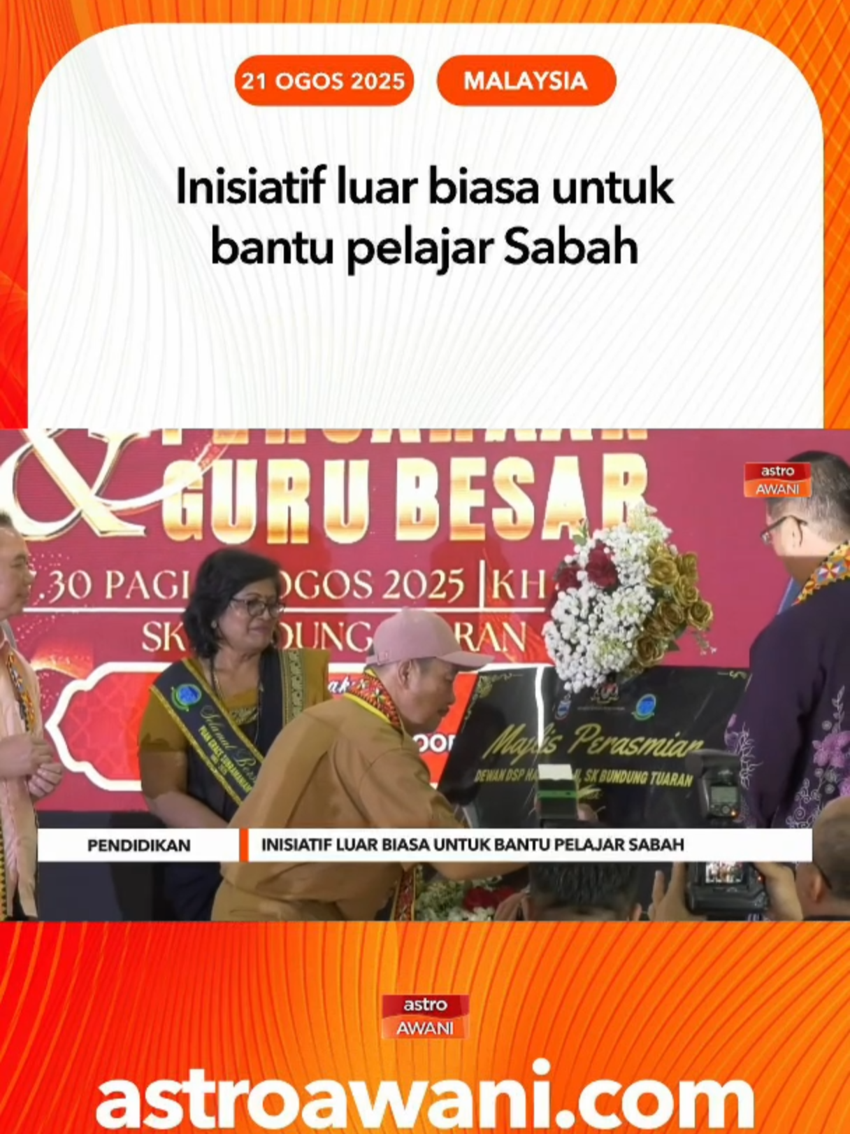 Sementara itu, Datuk Seri Hajiji berkata, Kerajaan Negeri telah melaksanakan pelbagai inisiatif yang belum pernah berlaku sebelum ini untuk membantu pelajar di bawah agenda pembangunan Hala Tuju Sabah Maju Jaya (SMJ). #AWANInews