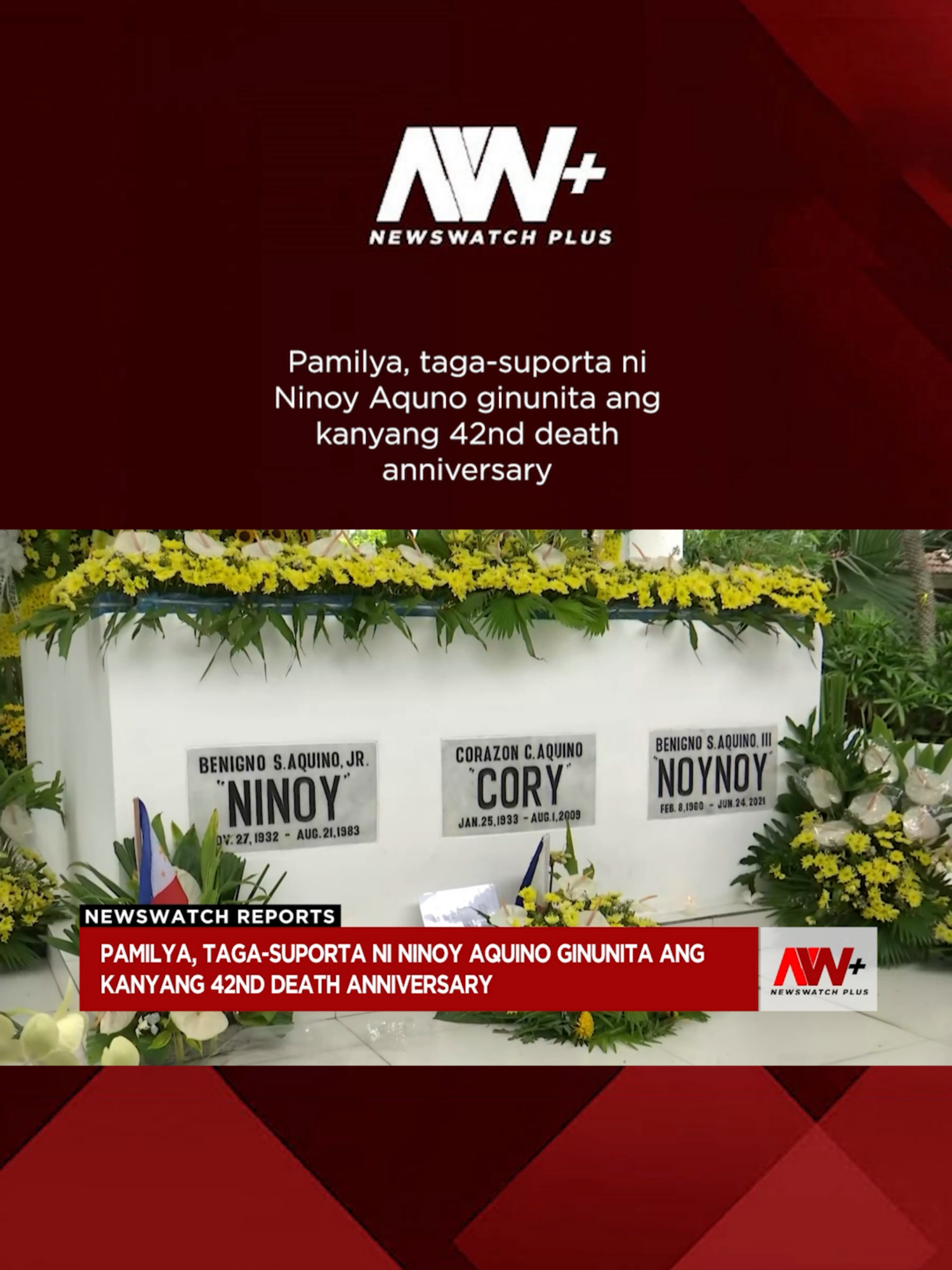 Ginugunita ng pamilya at mga taga-suporta ng namayapang Senador Ninoy Aquino ang ika-42 anibersaryo ng kanyang pagkamatay ngayong araw. Bagama't nakiisa si Pangulong Bongbong Marcos sa komemorasyon ang sagot diyan ng isang kaanak ng mga Aquino: there's no reconciliation without justice.  May report si @bylancemejico.  #newsph #fyp