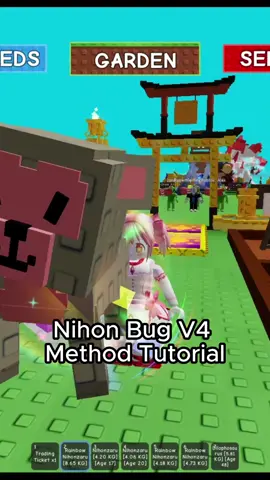 Nihon Bug V4 Method Tutorial #growagardenupdate #growagardenroblox #growagarden #fyppppppppppppppppppppppp #roblox 
